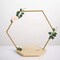 28" Gold Wood Hexagon Geometric Metal Arch Cake Display Stand Decorations